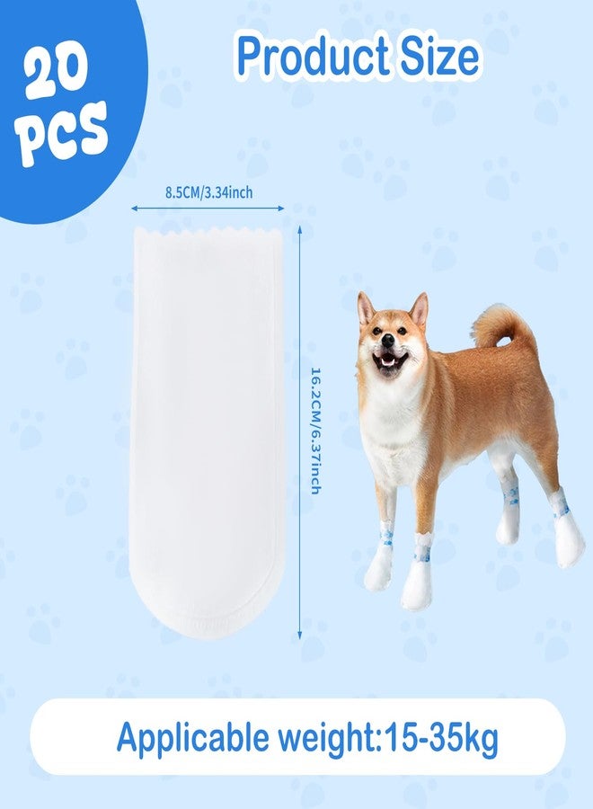 TecoKart® 20Pcs Dog Shoes, Non-Woven Breathable Dog Boots with Self-Adhesive Bandage, Durable Shoes for Dogs for Outdoor & Indoor Walking, M (for 15-35KG Dogs) - Image 2